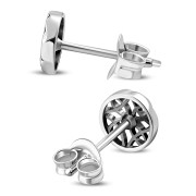 6pairs, Round Celtic Silver Stud Earrings, ep296